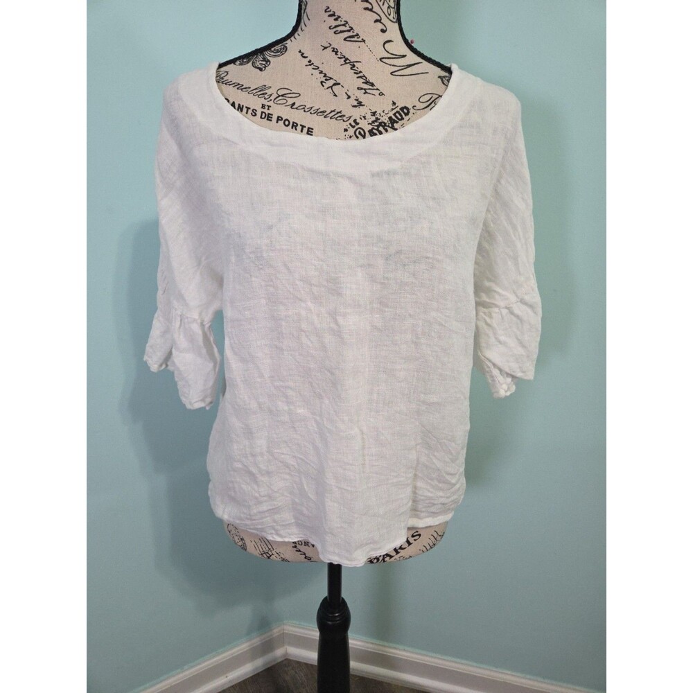 Viola borghi white linen top small coastal grandma quiet Luxury old money